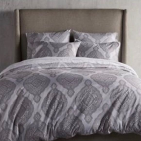 Arhaus Queen gray Sophia duvet cover with 2 Euro Shams and 2 Standard Shams